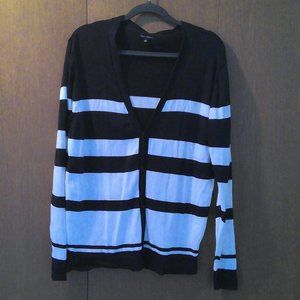 Sons of Intrigue navy and white striped cardigan